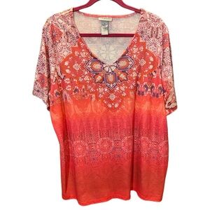 Catherines Multicolor Boho V-Neck Blouse